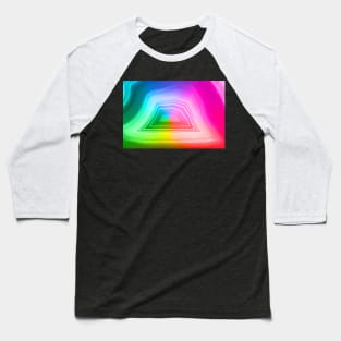 Fancy radiant rainbow colors agate slice mineral Baseball T-Shirt